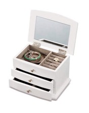 Portagioie bianco in legno con