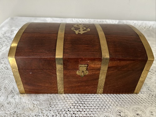 Vintage wooden brass bound - vintage,